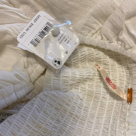 Free People White Chloe Top Puff Long Sleeve Blouse - Picture 14 of 16